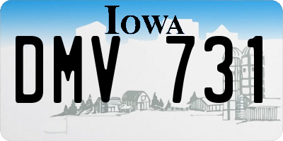 IA license plate DMV731