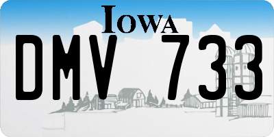 IA license plate DMV733