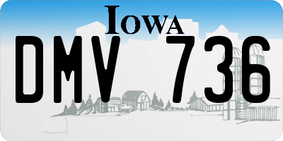 IA license plate DMV736