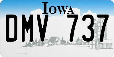 IA license plate DMV737