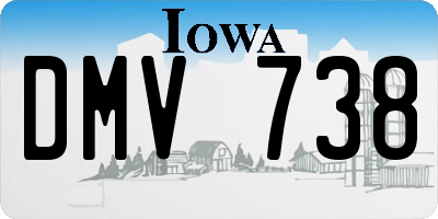 IA license plate DMV738
