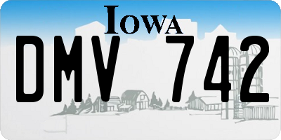 IA license plate DMV742