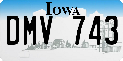 IA license plate DMV743