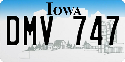 IA license plate DMV747