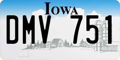 IA license plate DMV751