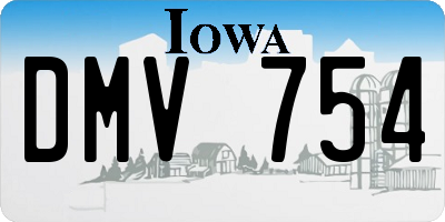 IA license plate DMV754