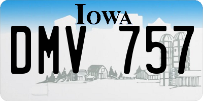 IA license plate DMV757