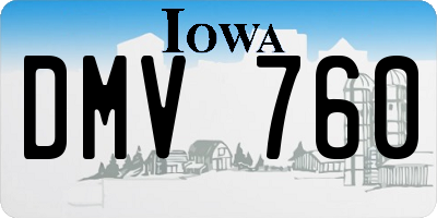 IA license plate DMV760