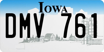 IA license plate DMV761