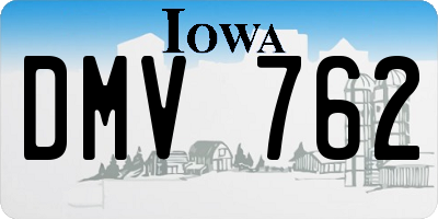 IA license plate DMV762
