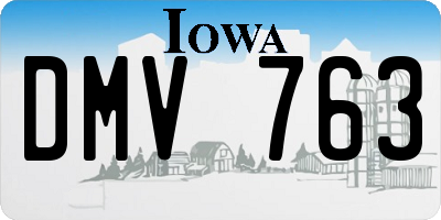 IA license plate DMV763