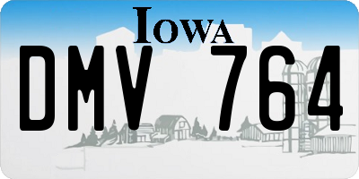 IA license plate DMV764