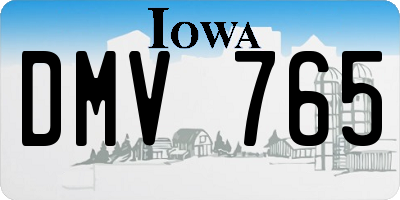 IA license plate DMV765