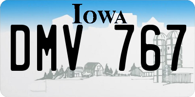 IA license plate DMV767
