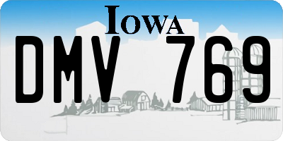 IA license plate DMV769