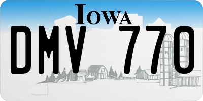 IA license plate DMV770