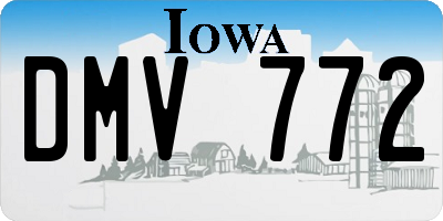 IA license plate DMV772