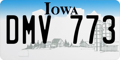 IA license plate DMV773