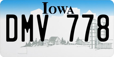 IA license plate DMV778