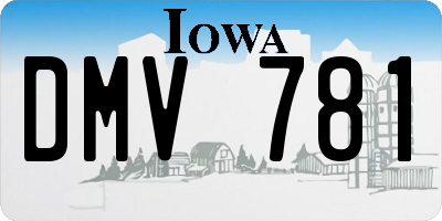 IA license plate DMV781