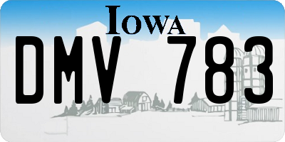 IA license plate DMV783