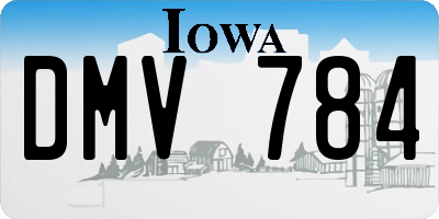 IA license plate DMV784