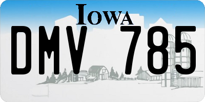 IA license plate DMV785