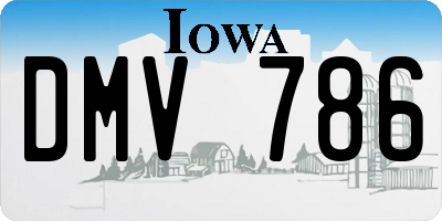 IA license plate DMV786