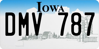 IA license plate DMV787