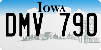 IA license plate DMV790