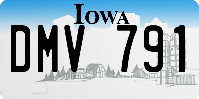 IA license plate DMV791
