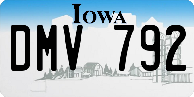 IA license plate DMV792