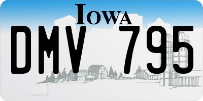 IA license plate DMV795