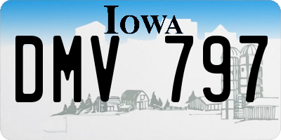 IA license plate DMV797
