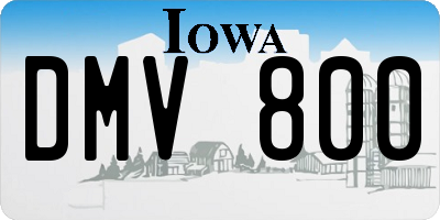 IA license plate DMV800