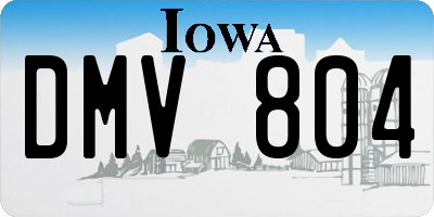 IA license plate DMV804