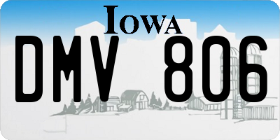 IA license plate DMV806