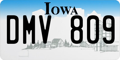 IA license plate DMV809