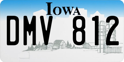 IA license plate DMV812