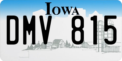 IA license plate DMV815
