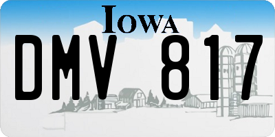 IA license plate DMV817