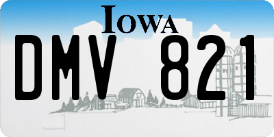 IA license plate DMV821