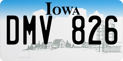 IA license plate DMV826