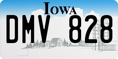 IA license plate DMV828