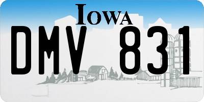 IA license plate DMV831