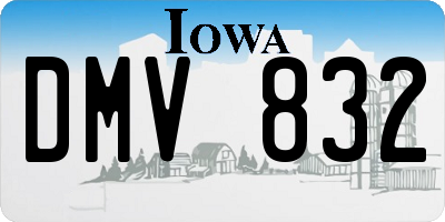 IA license plate DMV832