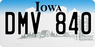 IA license plate DMV840
