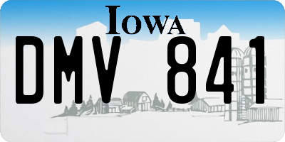 IA license plate DMV841