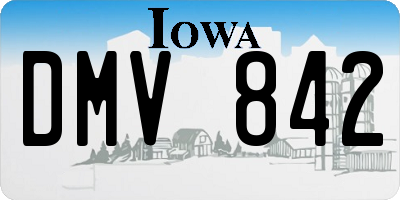 IA license plate DMV842