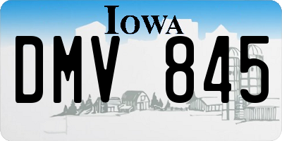 IA license plate DMV845